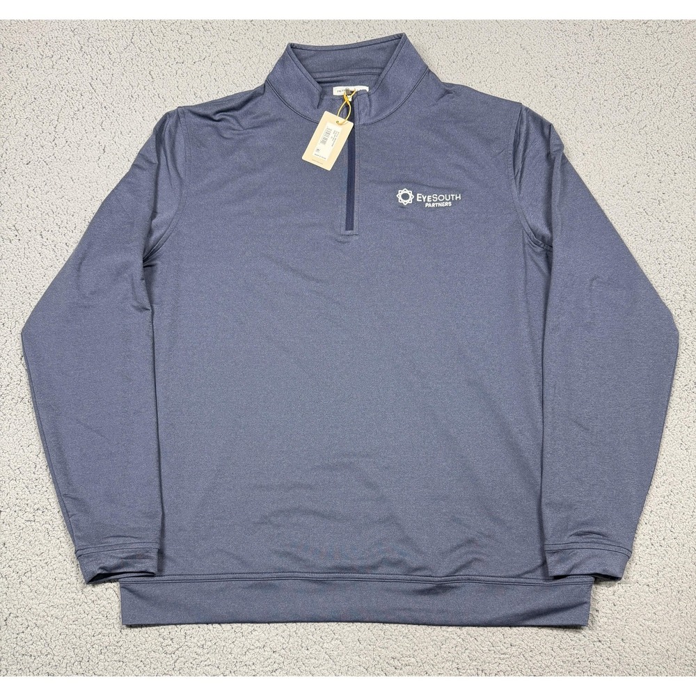Peter‎ Millar Pullover Mens XL Blue 1/4 Zip Long Sleeve EyeSouth Partners Golf
